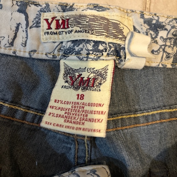 YMI Women’s Size 38x30 Blue Stretch Jeans 10” Mid-Rise Skinny Y2k Curvy Sz 18 - Picture 4 of 7